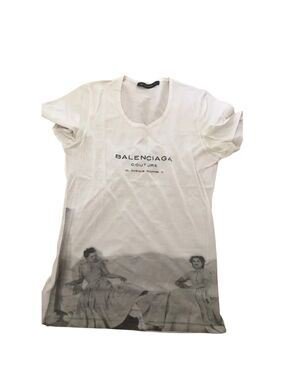 Balenciaga Couture White Graphic Tee